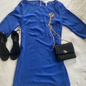 Leith Blue 3/4 Sleeve Shift Dress